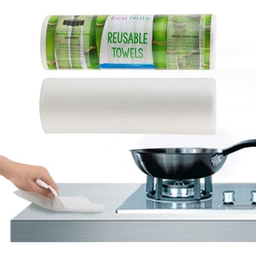 25pcs/Roll Clean Washing Towel Washable Dish Cloths Reusable Bamboo Towels Washable Absorbent Home Kitchen Paper Towel