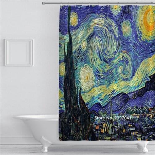 3D Digital Printing Beautiful Scenery City Architecture Shower Curtain Bathroom Partition Waterproof and Mildew Proof Belt Hook