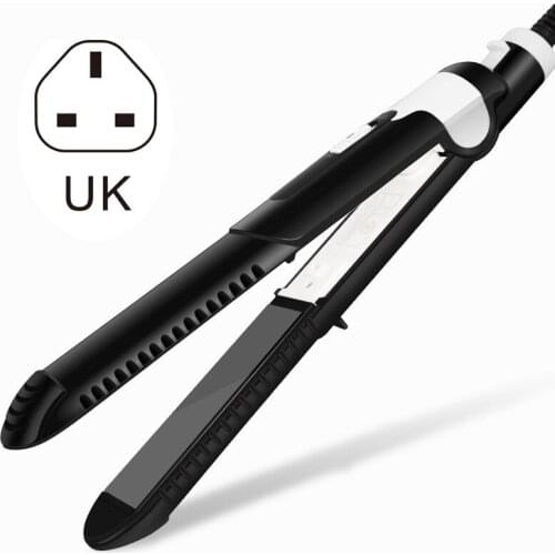 2019 Anti-Static Ceramic 2 in 1 Straightener and Curling Iron Dual Use 30s Instant Heat Up