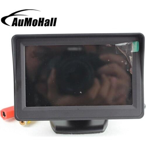 AuMoHall 4.3'' LCD Car Rear View Camera Monitor 2 DVD Video Input Car Monitor for Parking Sensor Car Video Players Display