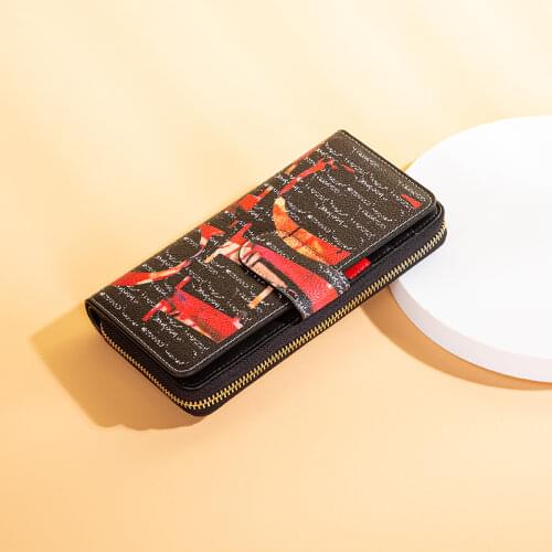 CHCH 2021 Luxury Designer Women Long Wallet Card Holder Printed Clutch Casual Zipper Pocket Phone Bags Ladies Female Purse