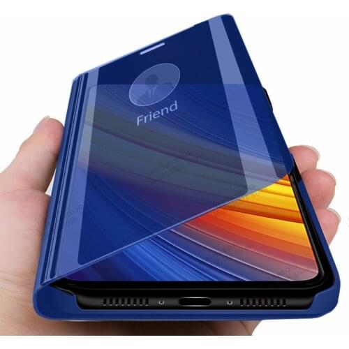 Case for POCO X3 x 3 Pro smart mirror flip magnetic cover for poco x3 pro nfc smartphone 6.67'' stand book cases Global Version