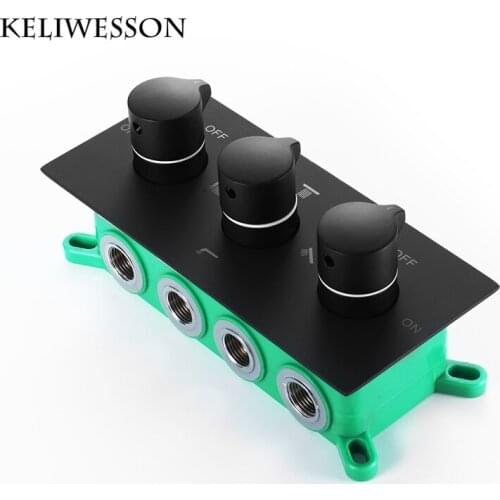 Black Shower Controller 4 Functions Hot Cold Shower Faucets Wall Mounted Shower Mixer Valve Brass Control Showers