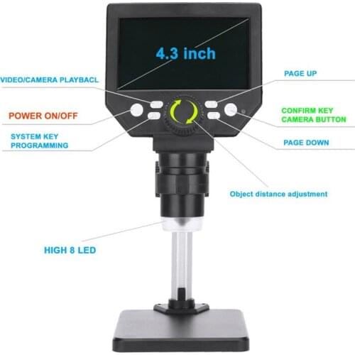 TZT G1000 Digital Electronic Microscope Camera 4.3 Inch LCD Display 8MP 1-1000X Continuous Amplification Magnifier