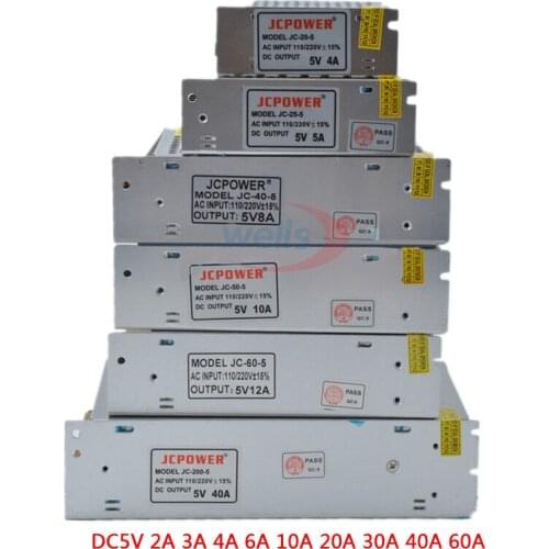 DC5V Lighting Transformers LED Lights Driver for LED Strip Power Supply 10W 20W 30W 40W 50W 100W 150W 200W 300W