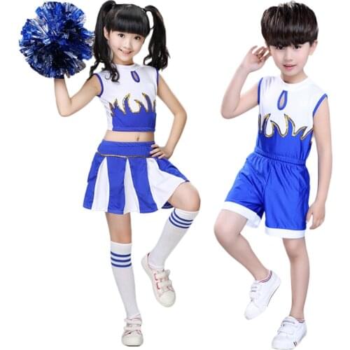 Children Kids Girls Cheerleader Costume School Child Cheer Costume Outfit for Carnival Party Halloween Cosplay Dress Up Clothes
