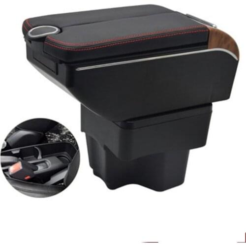 For Kia Rio III armrest box Kia Rio 3 2011-2016 Double doors open 7USB Centre Console Storage Box Arm Rest