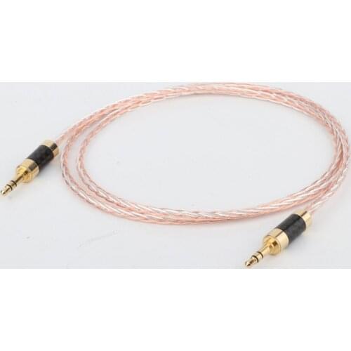 Preffair Top Quality 8Cores OCC Headphone cable 3.5mm Male to 3.5mm Male Stereo Audio Hifi Audio cable car AUX wire jump cable