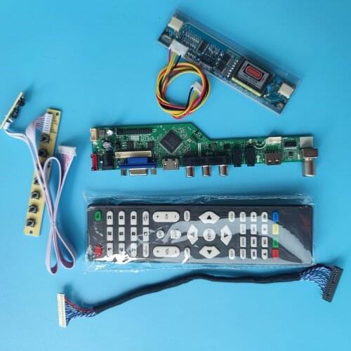 Kit for MT185GW01 V.2 18.5" LCD 2CCFL 1366X768 TV Controller board keyboard+Remote+Inverter LVDS VGA USB AV HDMI-compatible