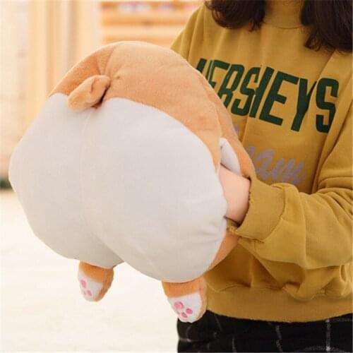 Creative Cute Plush Toy Butt-Shaped Super Soft Pillow Hand Warmer Pillow Cushion Dog Stuffed Doll For Child Girlfriend Kid Gifts