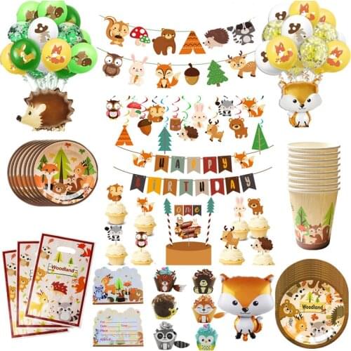 Woodland Animals Party Jungle Safari Birthday Party Decor Woodland Creatures Jungle Animal Forest Party Supplies Baby Shower