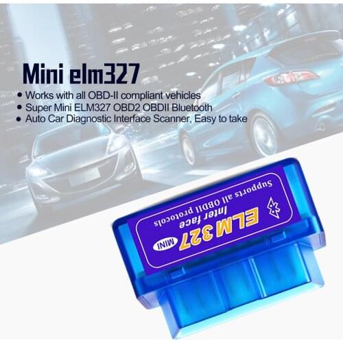 Mini ELM327 OBD2 II Wireless Car Auto Diagnostic Interface Scanner Tool Blue Portable ABS Plastic Tool code reader