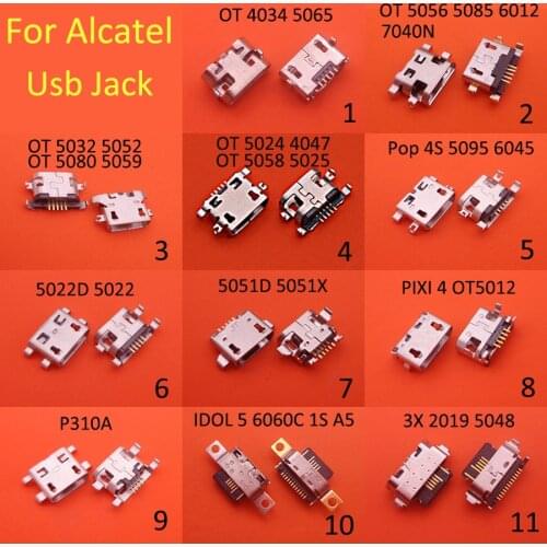 10PCS For Alcatel OT 4034 5048 5059 5024 5056 5012 5052 D X 7040n One Touch Idol Mini Charging Micro USB Port Socket Connector