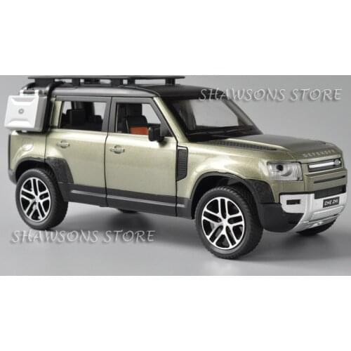 1:24 Scale Diecast Car Model Rover Defender Miniature Replica Pull Back Toy With Sound & Light Large