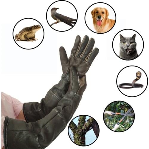 Pet Gloves Handling Gloves Strengthened Leather Anti Bite Protective Gloves For Cat Dog And Gardening Work Gloves