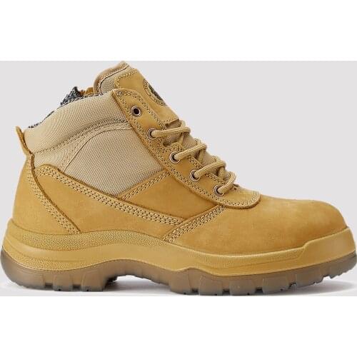 ROCKROOSTER Work Shoes Genuine Leather Steel Toe Safety Indestructible Shoes Waterproof Ankle Working Zipper Boots Footwear