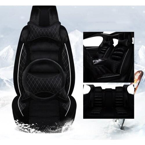 Universal Winter Plush Car Seat Cover Warm seat Cushion For mitsubishi pajero 4 2 sport outlander xl asx accessories lancer