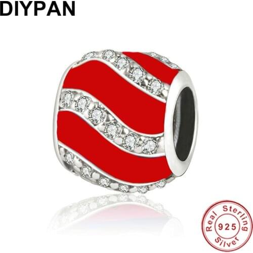 Heart Charms Beads Clear Pink Zircon Fit Original Pandora Charms Silver 925 Bracelet For Women Fashion Jewelry Berloque