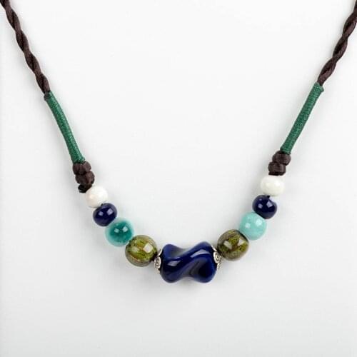 Womens Bohemian Ceramic Classic Neclaces & Pendants DIY Handmade Necklace For woman Mather Gift #XN053