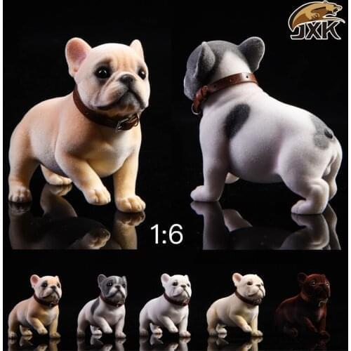 1/6 Scale Planted Hair French Bulldog Dog JXK028 Cute Pet Animal Figure Model Toy Scene Accessories for 12 inches Action Figure