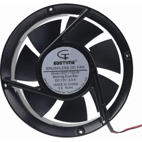 1 Piece Gdstime DC 12V Dual Ball Inverter Brushless Cooling Fan 17251 172x51MM 170mm