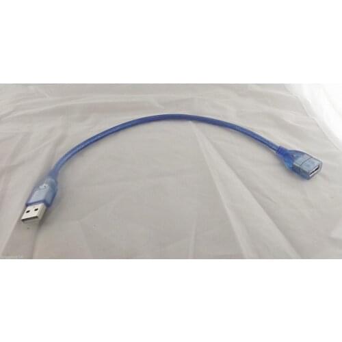 1pcs USB 2.0 A Male To A Female Data Extension Adapter Cord Cable Blue 1ft 30cm