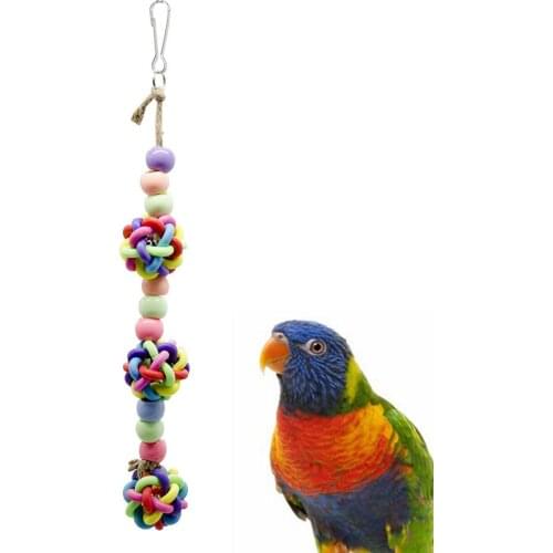 1PCS Parrot Bird Seven Color Plastic Bell Ball Gnawing Toys