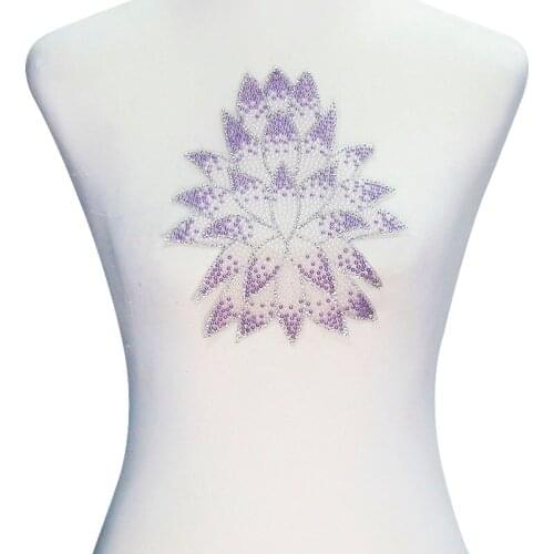 10piece Beads Crystal Motif Rhinestones Flower Design Hotfix Applique Patches Iron n Sticker Craft Sewing Accessories T2341