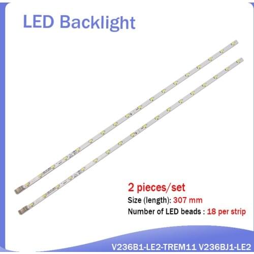 New 10pcs/set LED Backlight strip 18 lamp for LG INNOTEK 23.6 inch 24MT45D 22MA31D V236B1-LE2-TREM11 V236BJ1-LE2 307mm