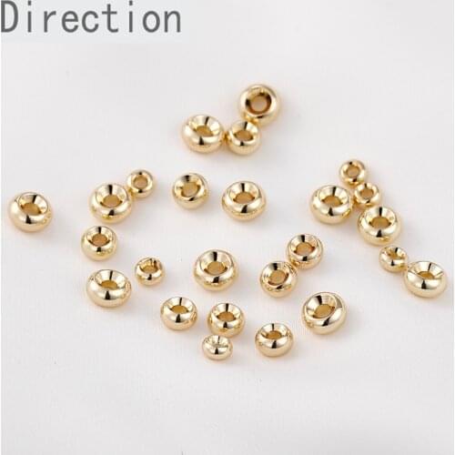 14k Gold coated copper plated real gold color preserving wheel gold separated bead DIY Bracelet accessories material