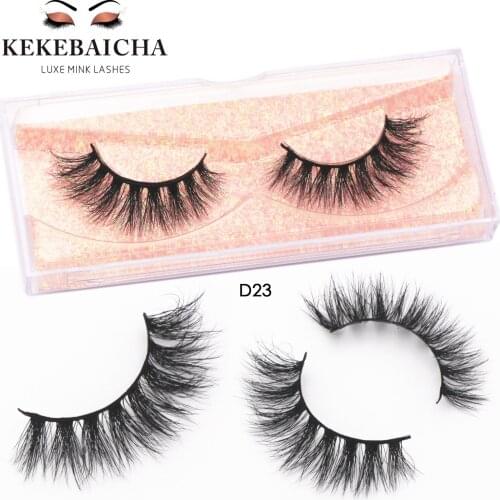KEKEBAICHA 3D Mink Lash All Day Wear Eyelashes Long Lasting Mink Eyelashes Cruelty Free Handmade Full Strip Lashes D23 faux cils