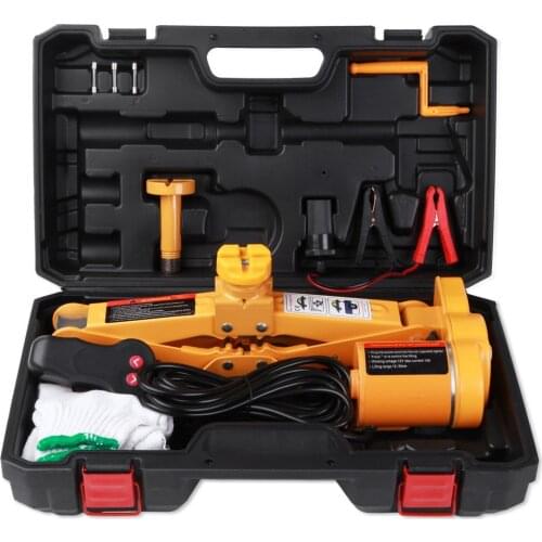 3T 12-42cm Car Jack 12V Electric Hydraulic Lifter Stand Portable Auto Tire Wheel Lifting Disassembly Repair Tools Kit