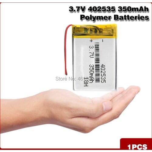 402535 350mah Lipo cells 3.7V Lithium Polymer Rechargeable Battery For MP3 GPS DVR car recorder Bluetooth headset Toy batteries