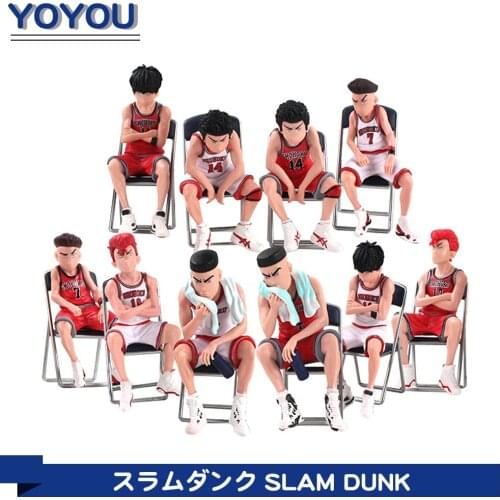 9-11cm 5pcs/set Anime Slam Dunk Action Figure Hanamichi Sakuragi Rukawa Kaede Akagi Takenori Miyagi Ryota PVC Model Toys