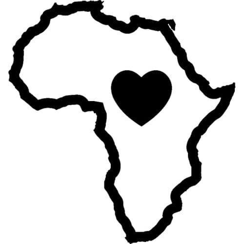 14cm*15cm Africa Heart Love Cartoon Car Accessories Stickers Black/Silver S3-5616