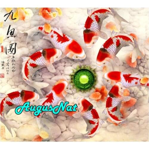 Animal diamond painting koi fishes diamond embroidery full square gem diamant rhinestone picture oil paint by number canvas art