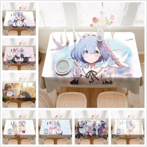 Anime Manga Re Zero Kara Hajimeru Isekai Seikatsu Custom Print Table Cloth Cover Waterproof