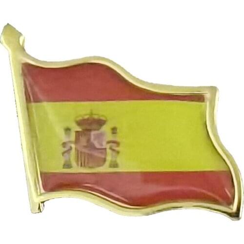Spain National Flag Brooch Enamel Pins Tie Nail Badge Backpack/Tie/Collar/Hat