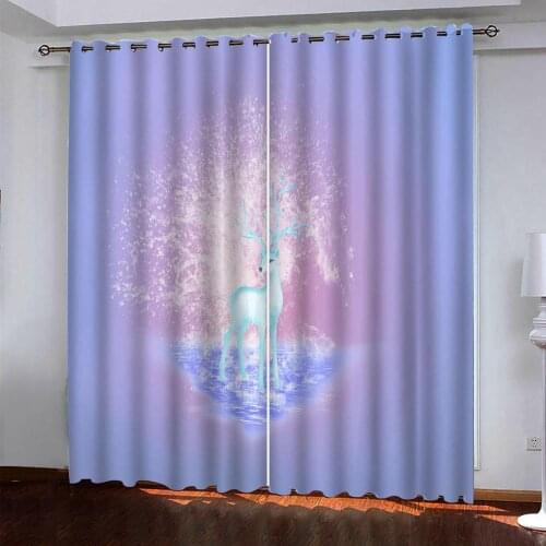 Purple curtains Customized 3d curtains simple and fresh modern thickening blackout curtains