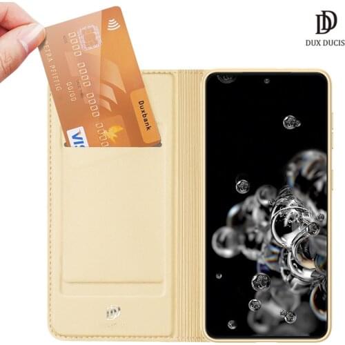 For Samsung Galaxy S21 Ultra DUX DUCIS Skin Pro Series Flip Cover Luxury Leather Wallet Case Full Good Protection Steady Stand