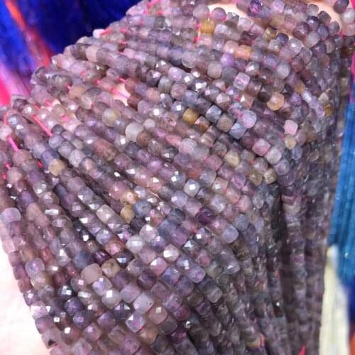 Faceted Rubys Sapphired Beads Square Shape Natural Gem Stone Loose Beads For Jewelry Making DIY Bracelet Necklace Size 4mm