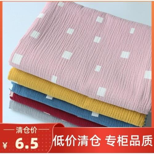 Cotton Linen Double-layered Gauze Print Childrens Cloth Cloth Bubble Yarn Fabric