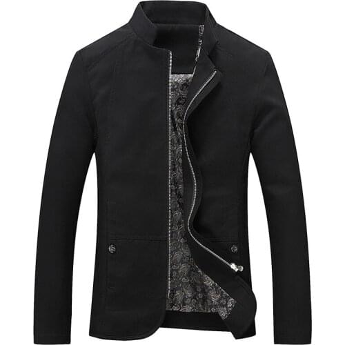 Mens Jacket Clothing 2021 Spring Autumn Casual Coat Cotton Outwear Plus Size Trench Male Stand Collar Windbreaker 5XL Chaquetas