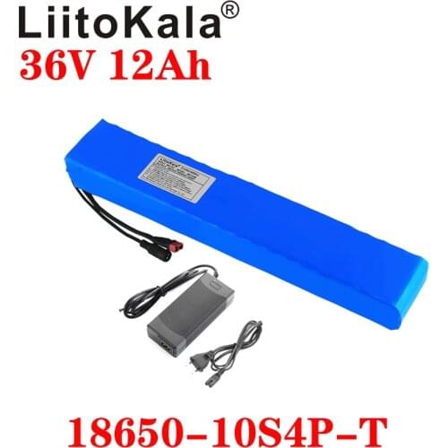 Liitokala 36V 12AH 500 w High Power and Capacity 42 v 18650 Lithium Battery Electric Motorcycle Bicycle Scooter with BMS 42V 2A