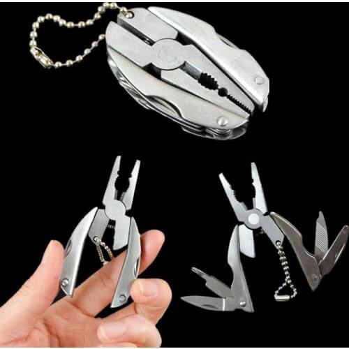 Mini Portable Multifunction Folding Plier Screwdrivers Pliers For Keychain Stainless Steel Foldaway Knife Camping EDC Tools