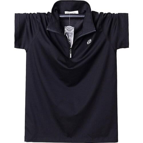 2020 Short Sleeve Summer Mens Polo Shirt Brands Clothing Mens Black Solid Cotton Polo shirt Men Plus Size Polo Shirts 6XL