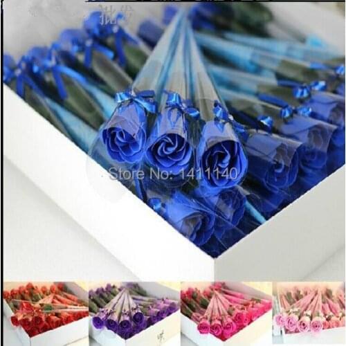 5 color for choose Valentines Day Romantic Rose Flower Bouquet Bath Soap Wedding Birthday Gift with free sipping 10pcs/lot