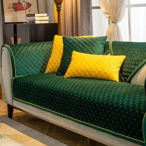 Anti-slip Plush Sofa Seat Cover L-shaped Corner Wide Side Winter Backrest Armrest for Living Room Recliner Chair Loveseat Cover