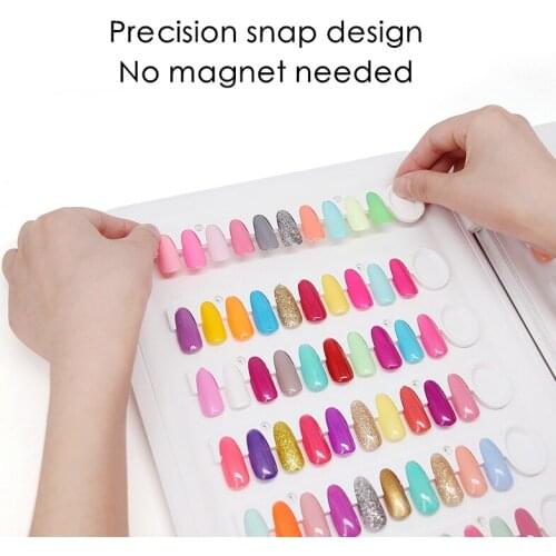 New 120 Grid Nail Color Card Book Model Comparison Polish Display Board Set With Transparent Tools Manicure Showing Shelf