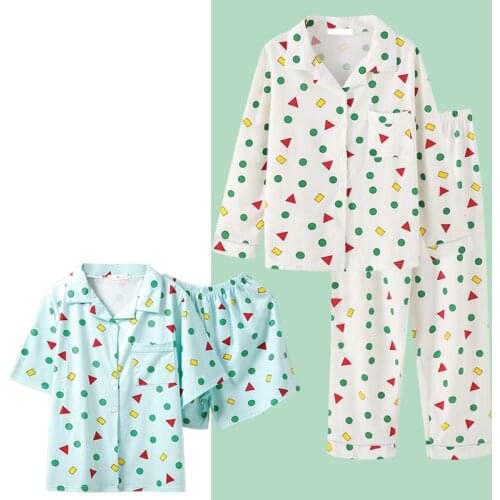 Short Sleeve Pajamas Set for Women Cotton Sleepwear 2Pcs Nightwear Cute Print Homewear Summer Lounge Pyjamas